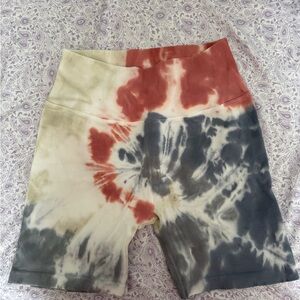 Spiritual Gangster Coral and Cream Ribbed Shorts